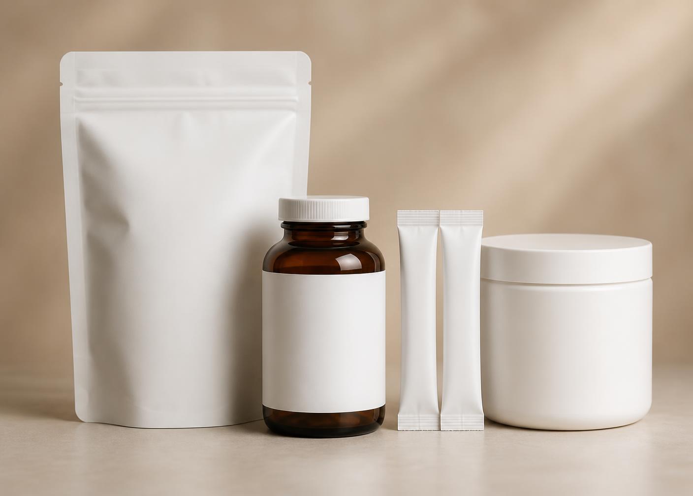 Unbranded supplement packaging formats